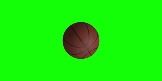 篮球旋转在一个色度键背景