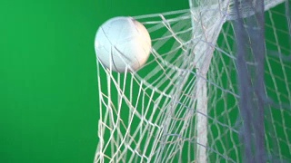 目标!足球-得分足球进球网-超级慢动作色度键绿幕视频素材模板下载