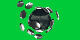 足球旋转(可循环)色键-股票视频