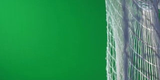 色度键绿色屏幕-足球，得分足球进球网-超级慢动作