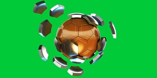 足球旋转(可循环)色键-股票视频
