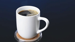 白咖啡杯与新鲜煮咖啡镜头光晕视频素材模板下载