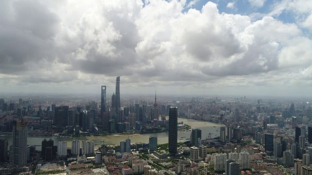 无人机拍摄:上海陆家嘴金融区4K鸟瞰图