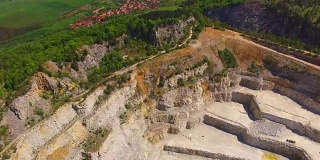 无人驾驶飞机飞越捷克最大的石灰岩采石场魔鬼的楼梯- Certovy Schody。