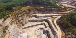 无人驾驶飞机飞越捷克最大的石灰岩采石场魔鬼的楼梯- Certovy Schody。