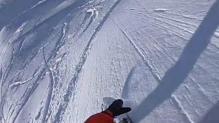 单板滑雪的观点视频素材模板下载