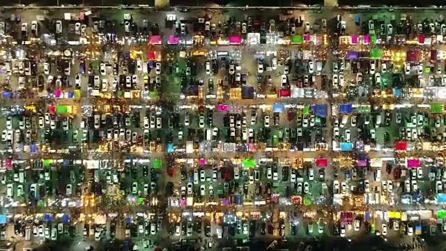 鸟瞰图夜市