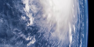 从国际空间站上看到的地球。海上的飓风风暴。,卫星视图。这段视频由美国宇航局提供。