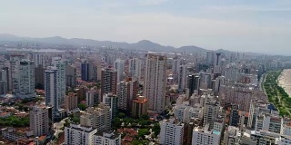 鸟瞰图桑托斯在圣保罗州，巴西