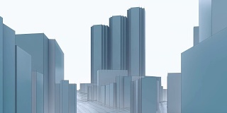 新宿东京抽象的3D城市摩天大楼