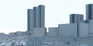 东京城市天际线抽象3D动画