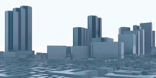 抽象的现代3D城市东京标志性摩天大楼