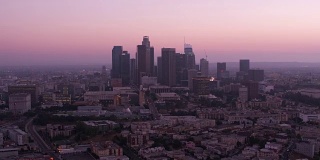 洛杉矶，航拍日落时分的洛杉矶。