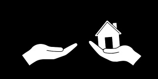 购买房子的概念动画与可选的光磨砂。Alpha Luma哑光包括在内。4 k的视频