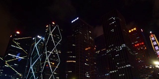 夜光深圳市区摩天大楼全景4k中国