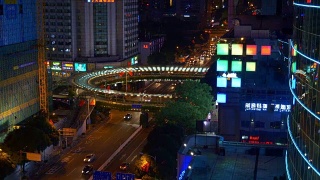 夜间深圳市交通大道天台全景4k中国视频素材模板下载