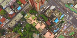 白天武汉市生活小区屋顶下瞰4k中国