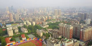晴天武汉市景体育场航拍全景4k中国