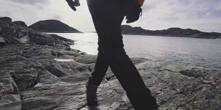 挪威海边的Man mountain徒步旅行