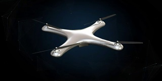 旋转无人机，四旋翼机，未来的用户界面，虚拟图形。