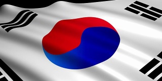 3D渲染韩国国旗