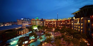 新加坡圣淘沙岛硬石酒店美丽的日落时光