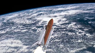 现实的三维动画航天飞机发射在地球大气层。这段视频由美国宇航局提供。视频素材模板下载