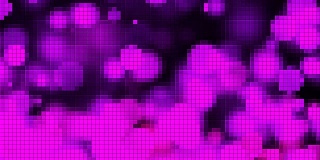 紫色上升气泡和方块马赛克，电脑生成背景，3D渲染