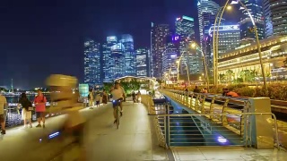 平移/缩放180度新加坡市中心CBD的天际线视频素材模板下载