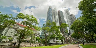 日光新加坡城滨江市中心著名酒店全景4k时间推移