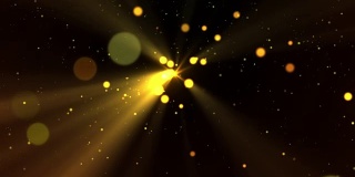 金色中心耀斑粒子背景。