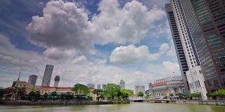日光新加坡城滨江市中心著名酒店全景4k时间推移