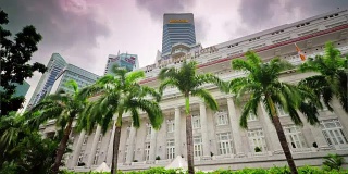 日光新加坡市区著名酒店全景4k时间推移