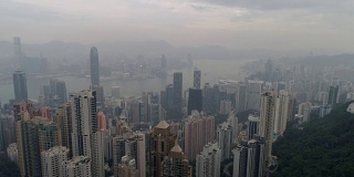日出晨曦天空香港著名的海湾航拍全景4k中国