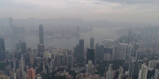 香港市景著名的海湾航拍清晨日出全景4k中国