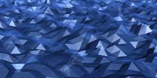 动画海洋的三角形和海豚游泳和跳出水