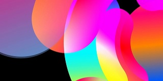 抽象的圆形色彩元素，3d渲染背景，电脑生成