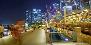 平移/缩放180度新加坡市中心CBD的天际线
