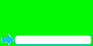 简单的低第三帧在绿色屏幕上。蓝色箭头与白色轮廓旋转，白色框架与蓝色轮廓从右