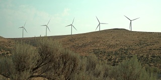 风力涡轮机和阳光，WA，美国4K。UHD