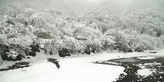 淘金:Shogawa河很宽，但白川村冬天没有水