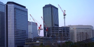 4 k。日本大阪的延时建筑工地