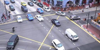 新加坡城市的慢动作交叉口