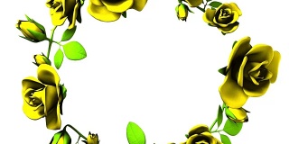 黄色玫瑰框架在白色文本空间