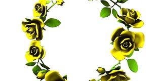 黄色玫瑰框架在白色文本空间