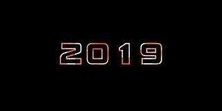 2019年新年概念，运动或故障照明