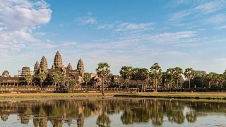 吴哥窟寺庙时间推移，暹粒，柬埔寨4K时间推移视频素材模板下载