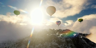 飞越山顶的气球