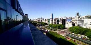 时间流逝:鸟瞰布宜诺斯艾利斯大道