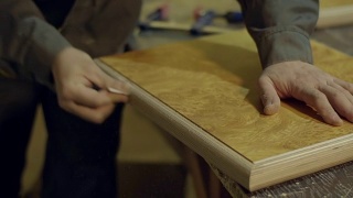 抛光锯木厂的木材视频素材模板下载